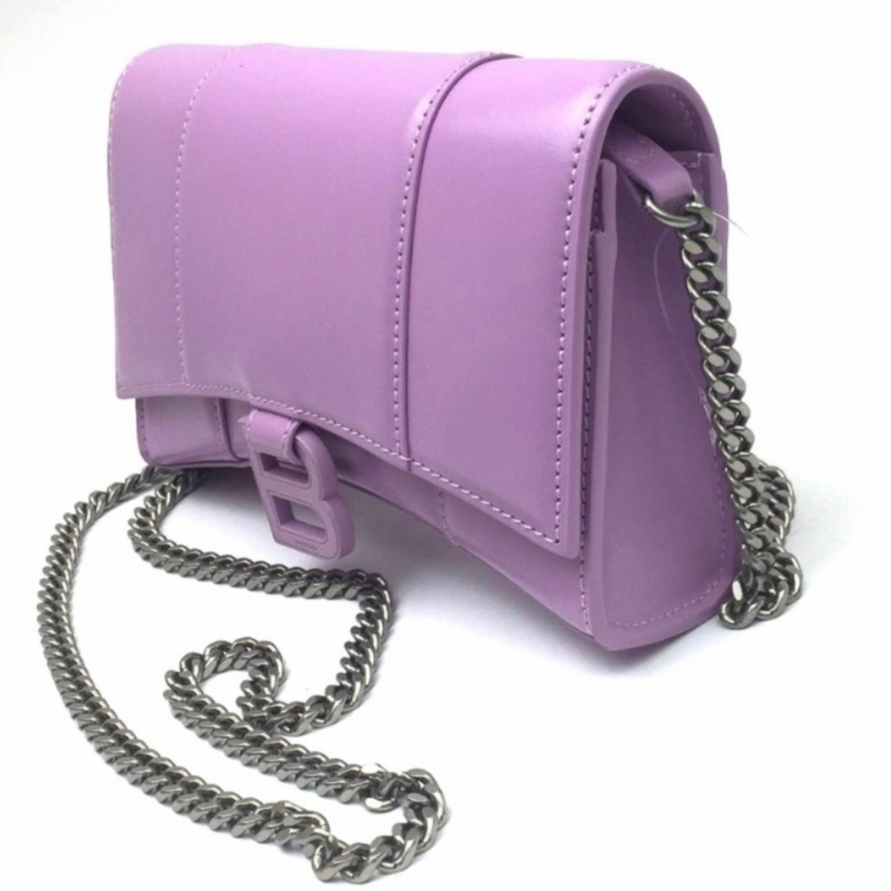 Guaranteed Authentic Balenciaga Hourglass Lilac Wallet on Chain